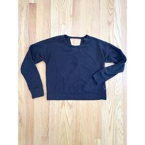 Nike open back sweatshirt size small women black running workout light weight